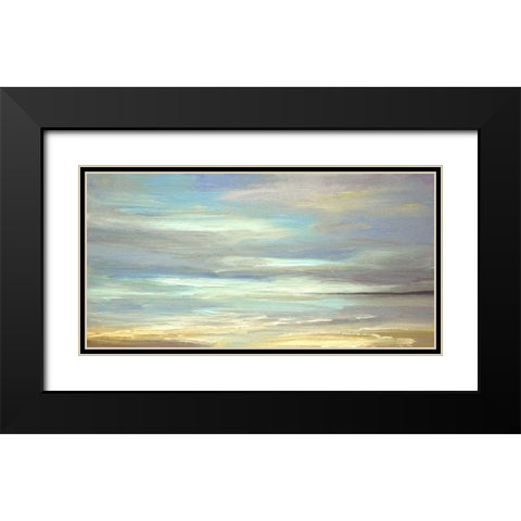Golden Beach Black Modern Wood Framed Art Print with Double Matting by Finch, Sheila