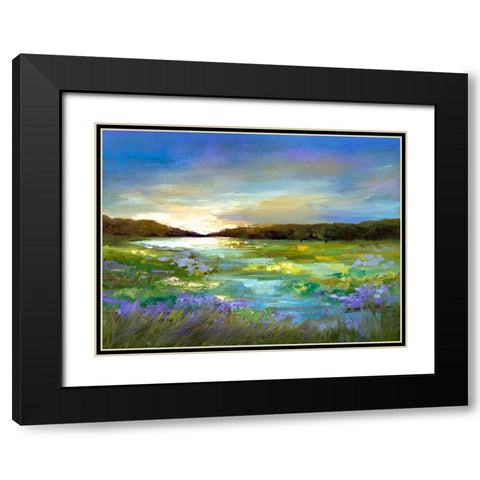 Radiant Evening Black Modern Wood Framed Art Print with Double Matting by Finch, Sheila