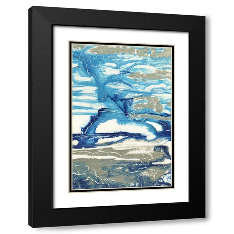 Glacial Stream II Black Modern Wood Framed Art Print with Double Matting by Lam, Vanna