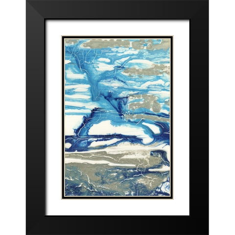 Glacial Stream II Black Modern Wood Framed Art Print with Double Matting by Lam, Vanna