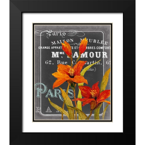 Chalkboard Paris I Black Modern Wood Framed Art Print with Double Matting by Studio W