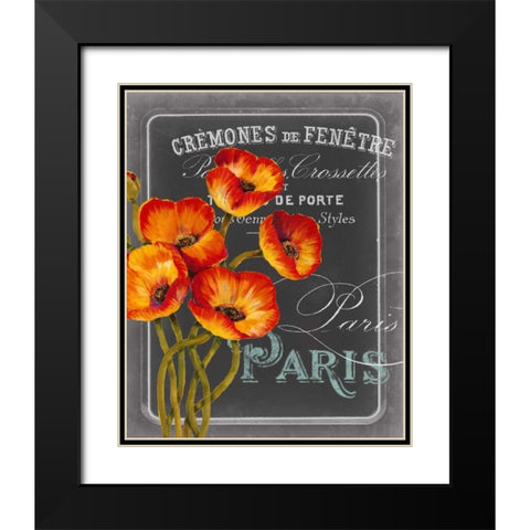 Chalkboard Paris III Black Modern Wood Framed Art Print with Double Matting by Studio W