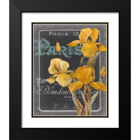 Chalkboard Paris IV Black Modern Wood Framed Art Print with Double Matting by Studio W