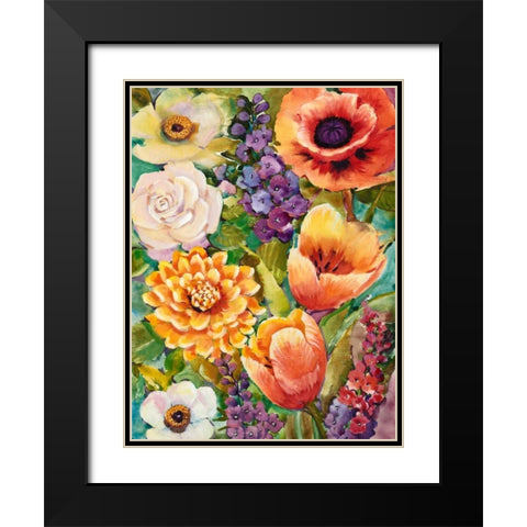 Flower Bouquet II Black Modern Wood Framed Art Print with Double Matting by OToole, Tim