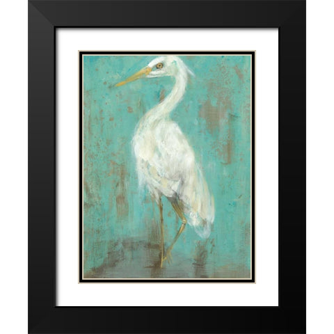 Seaspray Heron II Black Modern Wood Framed Art Print with Double Matting by Goldberger, Jennifer
