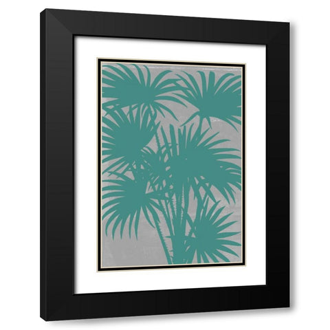 Chromatic Palms II Black Modern Wood Framed Art Print with Double Matting by Goldberger, Jennifer