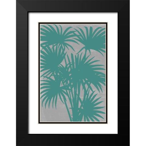 Chromatic Palms II Black Modern Wood Framed Art Print with Double Matting by Goldberger, Jennifer