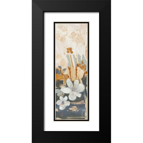 Drippy Flower Abstract I Black Modern Wood Framed Art Print with Double Matting by Goldberger, Jennifer