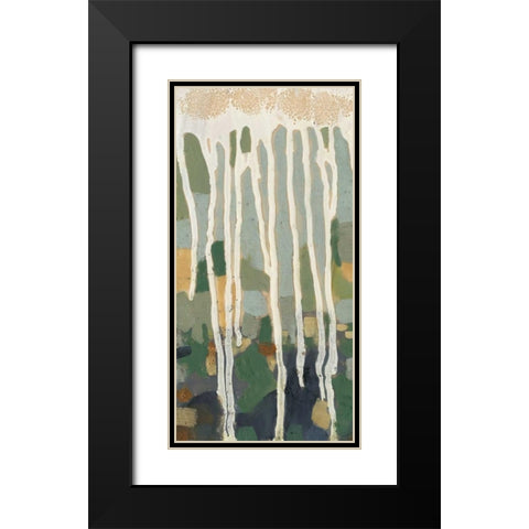 Mosaic Treeline I Black Modern Wood Framed Art Print with Double Matting by Goldberger, Jennifer