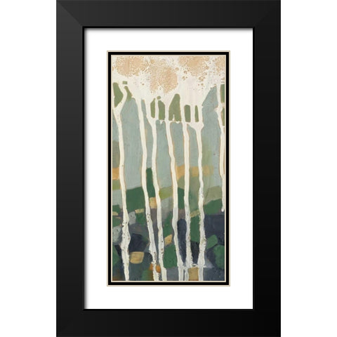 Mosaic Treeline II Black Modern Wood Framed Art Print with Double Matting by Goldberger, Jennifer