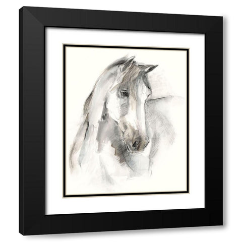 Watercolor Equine Study I Black Modern Wood Framed Art Print with Double Matting by Harper, Ethan