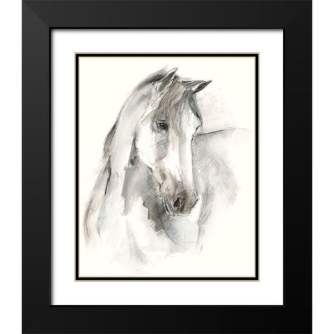 Watercolor Equine Study I Black Modern Wood Framed Art Print with Double Matting by Harper, Ethan