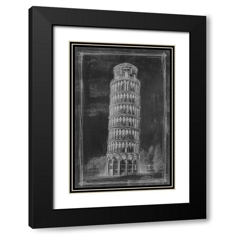 European Icon Blueprint II Black Modern Wood Framed Art Print with Double Matting by Harper