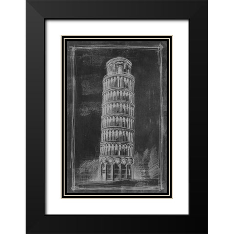 European Icon Blueprint II Black Modern Wood Framed Art Print with Double Matting by Harper