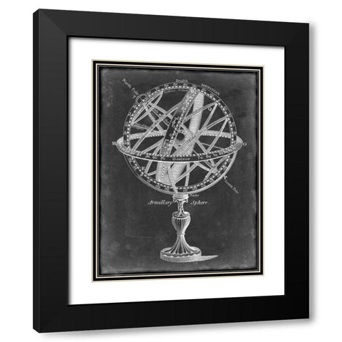Armillary Sphere on Charcoal I Black Modern Wood Framed Art Print with Double Matting by Studio