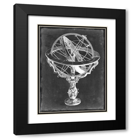 Armillary Sphere on Charcoal II Black Modern Wood Framed Art Print with Double Matting by Studio