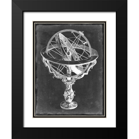 Armillary Sphere on Charcoal II Black Modern Wood Framed Art Print with Double Matting by Studio