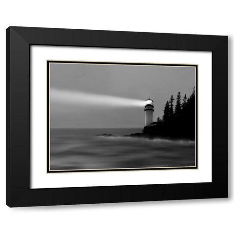 Lighthouse Watch II Black Modern Wood Framed Art Print with Double Matting by McLoughlin, James