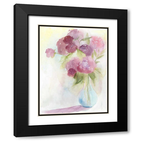 Glowing Bouquet I Black Modern Wood Framed Art Print with Double Matting by Popp, Grace