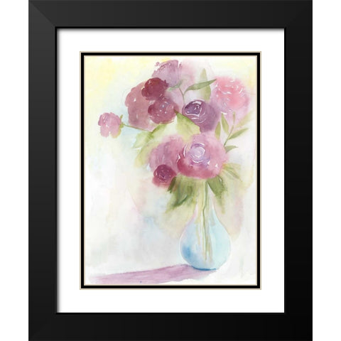 Glowing Bouquet I Black Modern Wood Framed Art Print with Double Matting by Popp, Grace