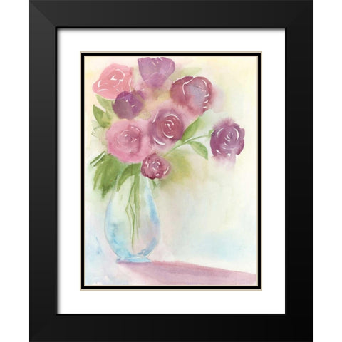 Glowing Bouquet II Black Modern Wood Framed Art Print with Double Matting by Popp, Grace