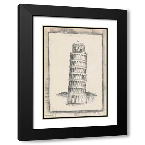 Sketch of Pisa Black Modern Wood Framed Art Print with Double Matting by Harper, Ethan