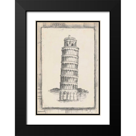 Sketch of Pisa Black Modern Wood Framed Art Print with Double Matting by Harper, Ethan