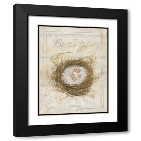 Nest - Bunting Black Modern Wood Framed Art Print with Double Matting by Della-Piana, Elissa