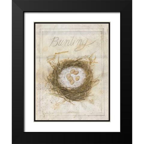 Nest - Bunting Black Modern Wood Framed Art Print with Double Matting by Della-Piana, Elissa