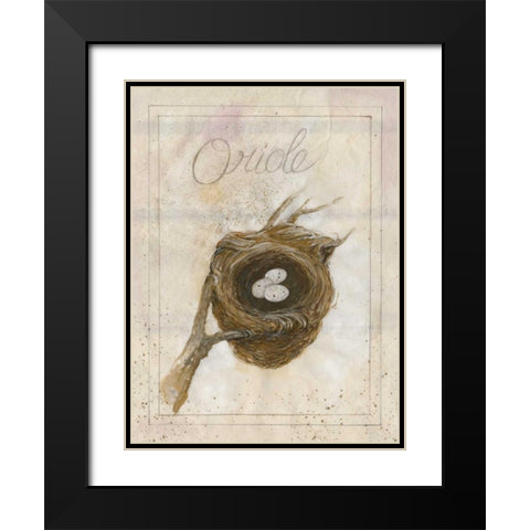 Nest - Oriole Black Modern Wood Framed Art Print with Double Matting by Della-Piana, Elissa