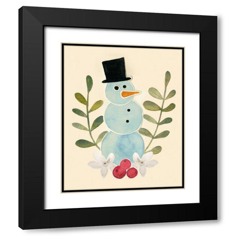 Snowman Cut-out II Black Modern Wood Framed Art Print with Double Matting by Popp, Grace