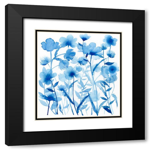 Cobalt Sway I Black Modern Wood Framed Art Print with Double Matting by Popp, Grace