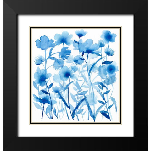 Cobalt Sway I Black Modern Wood Framed Art Print with Double Matting by Popp, Grace