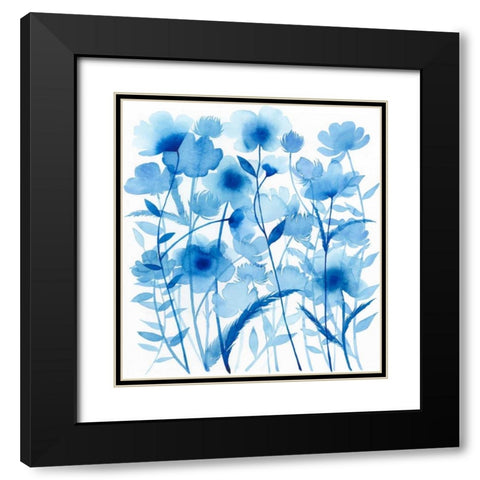 Cobalt Sway II Black Modern Wood Framed Art Print with Double Matting by Popp, Grace