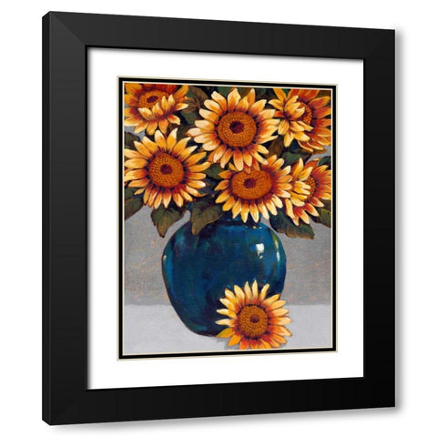 Vase of Sunflowers I Black Modern Wood Framed Art Print with Double Matting by OToole, Tim