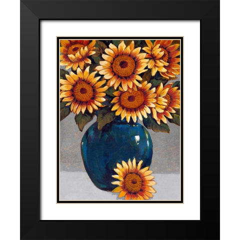Vase of Sunflowers I Black Modern Wood Framed Art Print with Double Matting by OToole, Tim