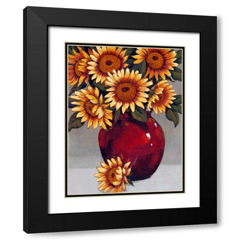 Vase of Sunflowers II Black Modern Wood Framed Art Print with Double Matting by OToole, Tim