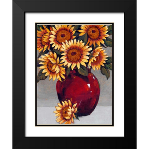 Vase of Sunflowers II Black Modern Wood Framed Art Print with Double Matting by OToole, Tim