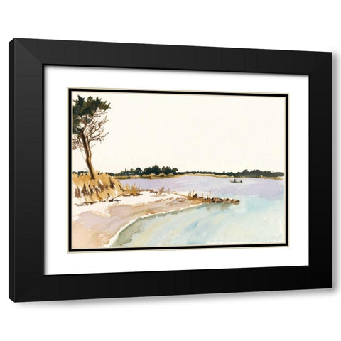 Minimalist Coastline I Black Modern Wood Framed Art Print with Double Matting by Miller, Dianne