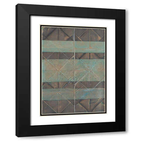 Embossed Patina II Black Modern Wood Framed Art Print with Double Matting by Lam, Van