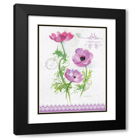 Flower Study on Lace I Black Modern Wood Framed Art Print with Double Matting by Della-Piana, Elissa