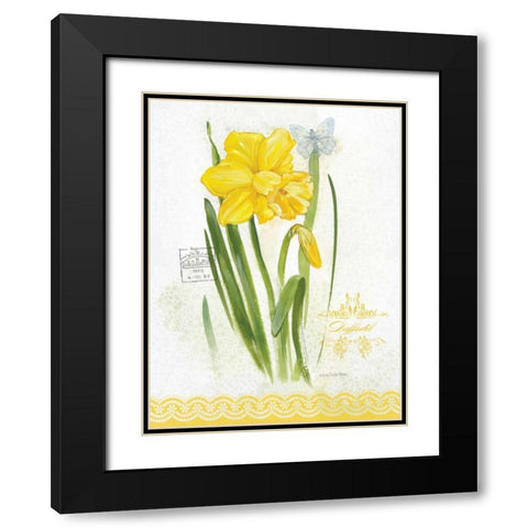 Flower Study on Lace V Black Modern Wood Framed Art Print with Double Matting by Della-Piana, Elissa