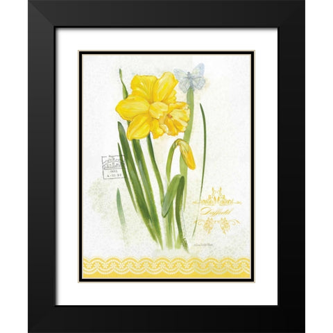 Flower Study on Lace V Black Modern Wood Framed Art Print with Double Matting by Della-Piana, Elissa