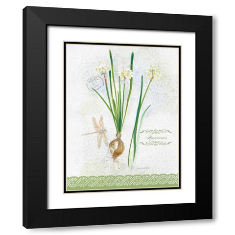 Flower Study on Lace XII Black Modern Wood Framed Art Print with Double Matting by Della-Piana, Elissa