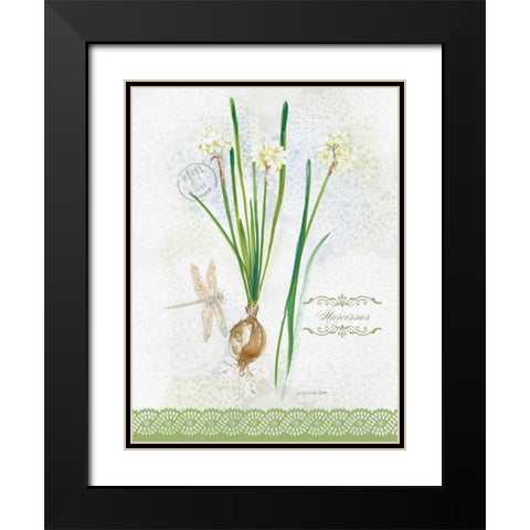 Flower Study on Lace XII Black Modern Wood Framed Art Print with Double Matting by Della-Piana, Elissa