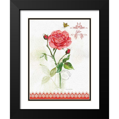 Flower Study on Lace XIII Black Modern Wood Framed Art Print with Double Matting by Della-Piana, Elissa