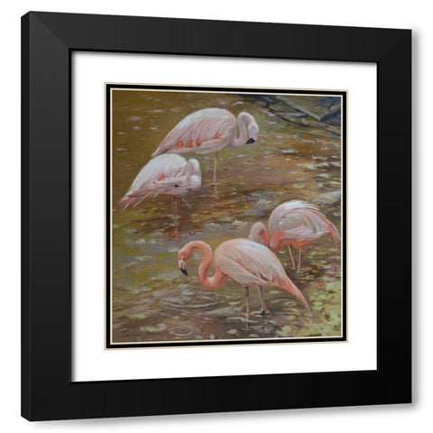 Pink Passion Black Modern Wood Framed Art Print with Double Matting by Larivey, Chuck