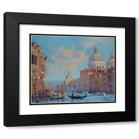 Venice Grand Canal Black Modern Wood Framed Art Print with Double Matting by Larivey, Chuck