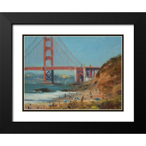 Bakers Beach Black Modern Wood Framed Art Print with Double Matting by Larivey, Chuck