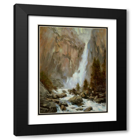Yosemite Falls Black Modern Wood Framed Art Print with Double Matting by Larivey, Chuck